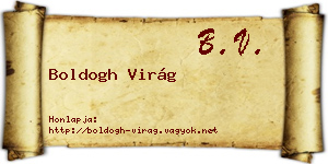 Boldogh Virág névjegykártya