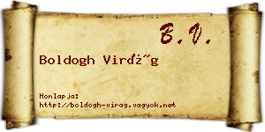 Boldogh Virág névjegykártya